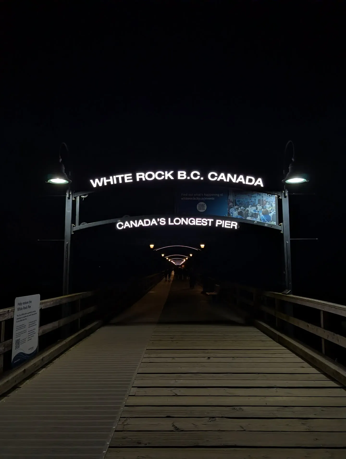 White Rock Pier Night time view